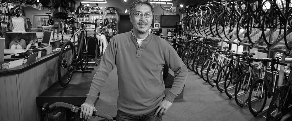 Owner of the bicycle shop; image used for Get Rate page.