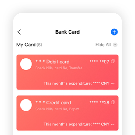 Click “+” on the upper right corner to add your card process