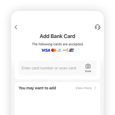 Enter the debit card number process