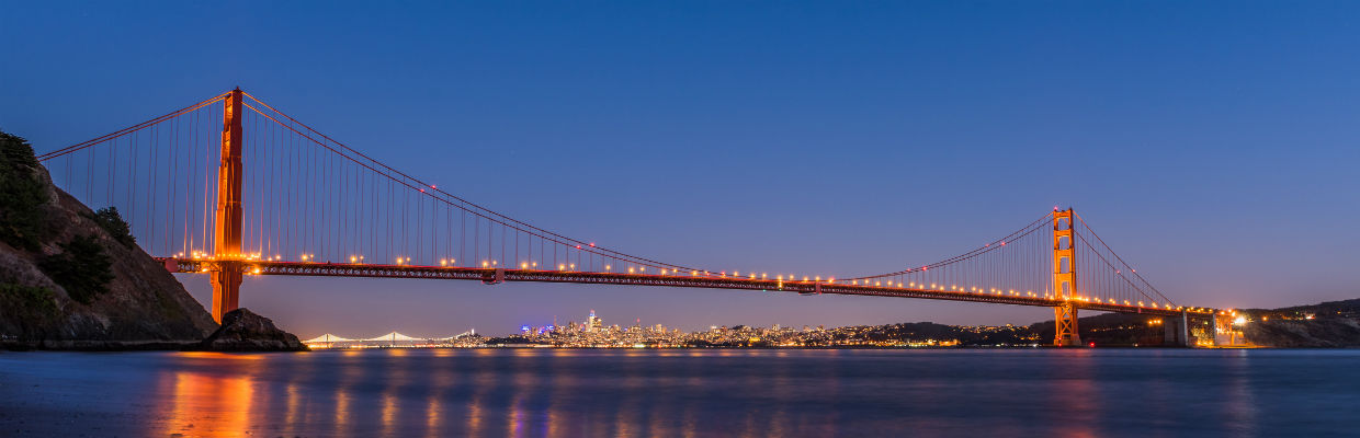美国旧金山大桥；图片用于美国教育系统介绍