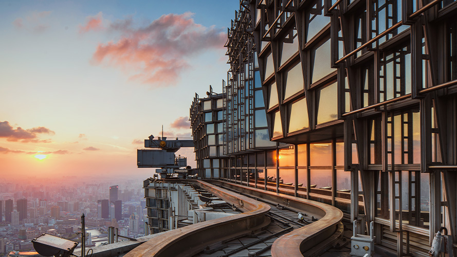 Flat roof in the sunset，image is used for ' Foreign Currency Time Deposit'