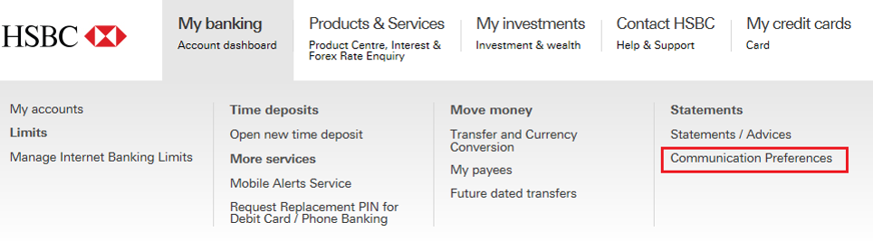 在“我的银行”下的“首选通讯方式”中修改