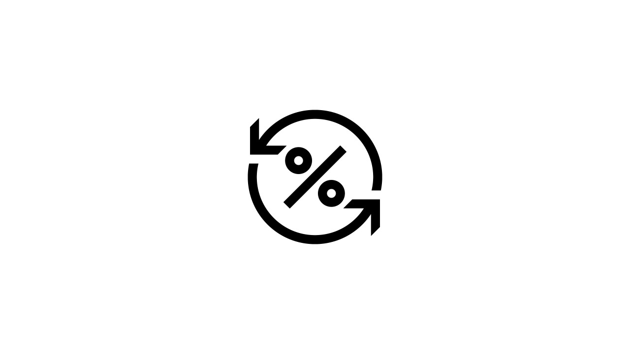 "Percentage change" icon; image used for HSBC Fusion Foreign Exchange page.