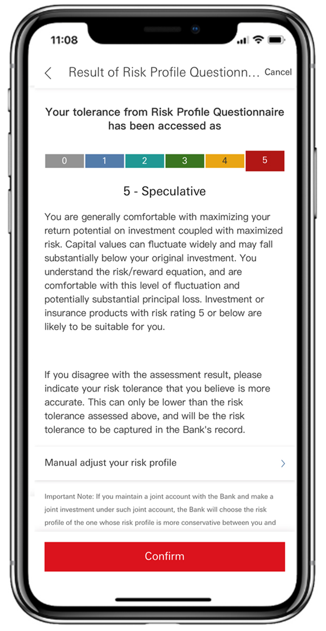 result of risk profile questionnaire