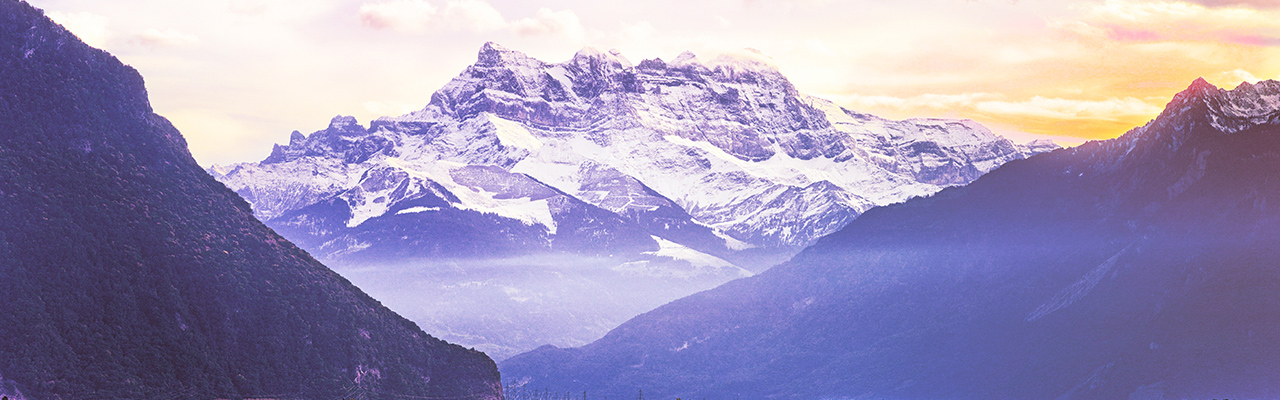 瑞士雪山日落