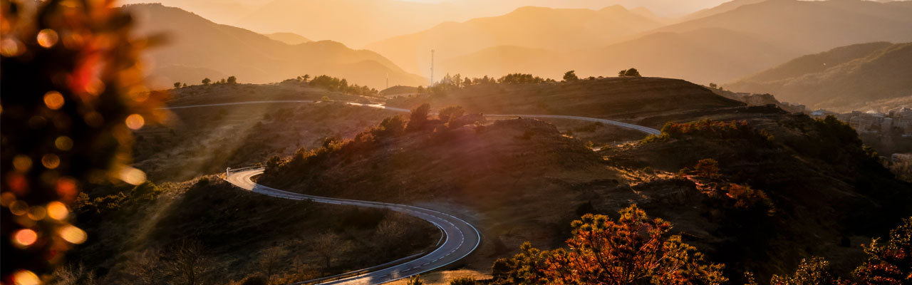 car light on the mountain
