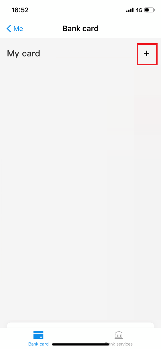 Click “+” on the upper right corner to add your card process